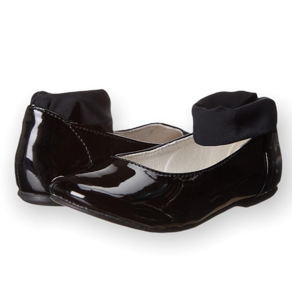 Primigi Black Leather Ankle Strap Ballet Flats
